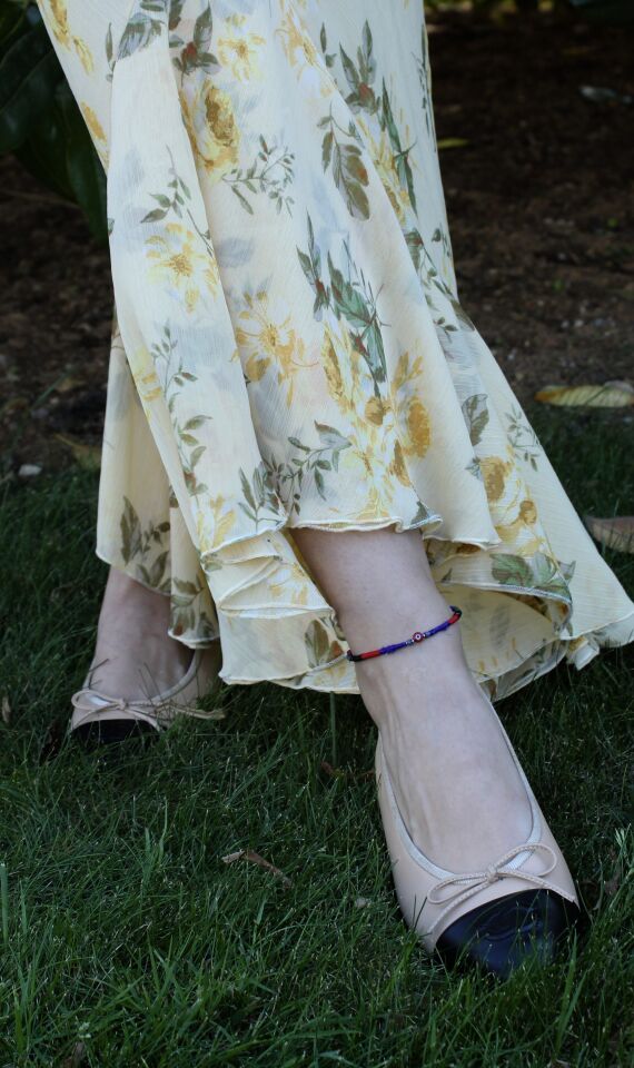 Sarı Çiçekli Şifon Elbise