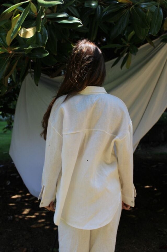 Keten Beyaz Gömlek