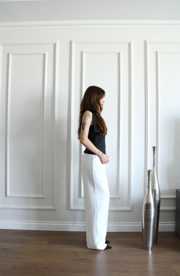 Siyah Kurdele Detaylı Bluz