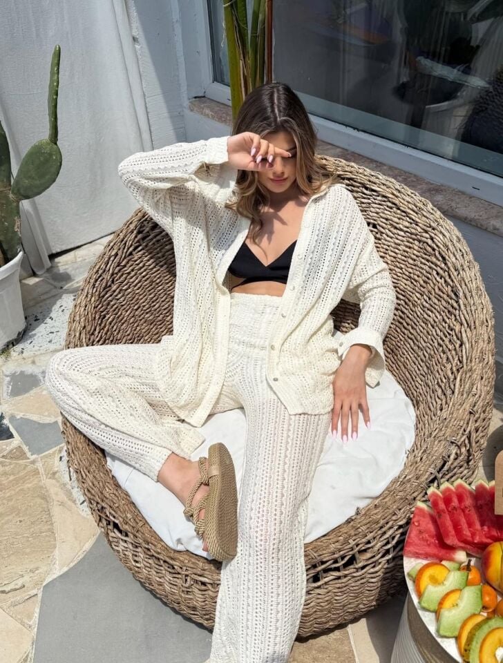 Dantel Gömlek Pantolon Takım