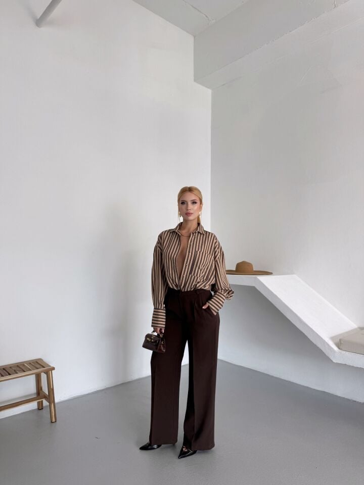 Kahverengi Palazzo Pantolon