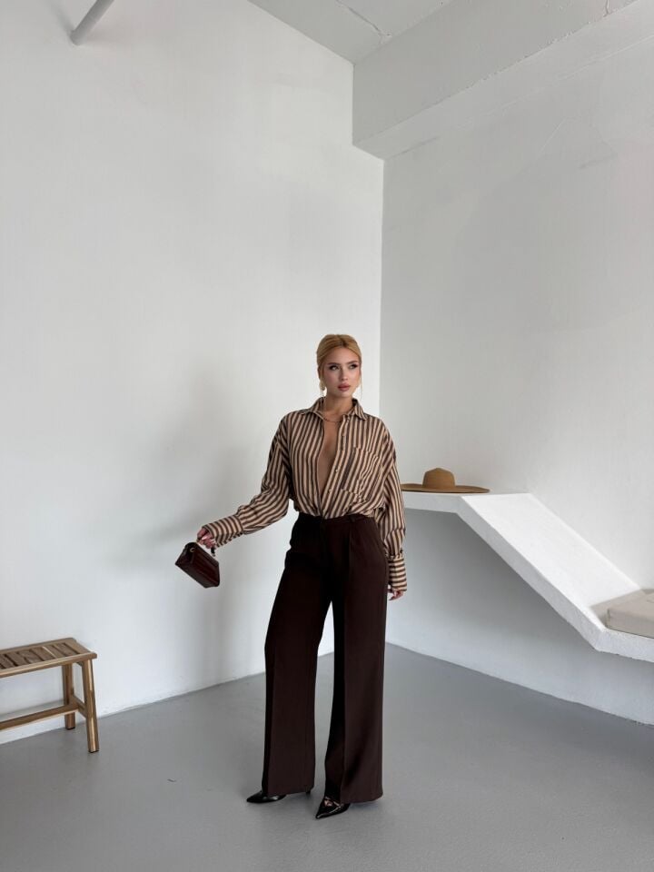 Kahverengi Palazzo Pantolon