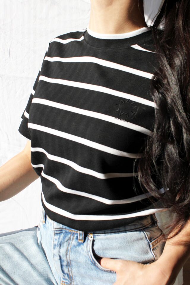 Orijinal Marka Çizgili Tshirt S (Small)