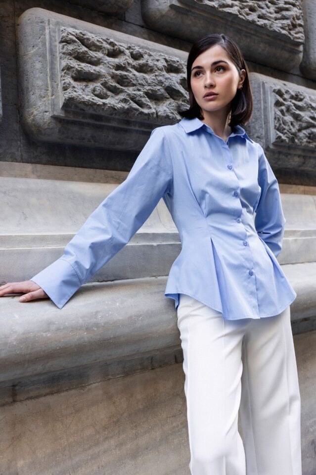 Pilili Mavi Gömlek L(large)