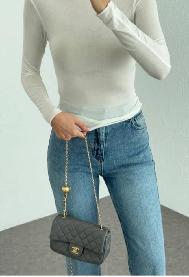 Transparan Bluz Beyaz